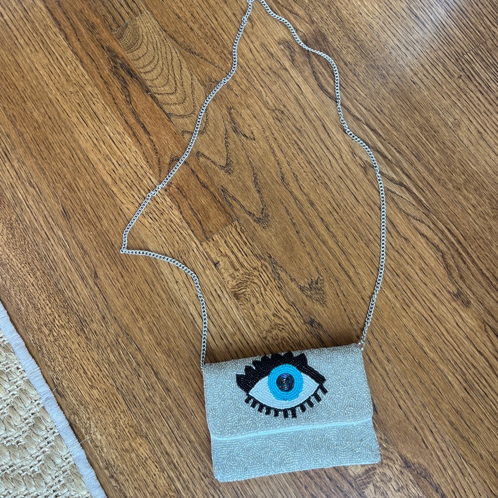 beaded evil eye bag